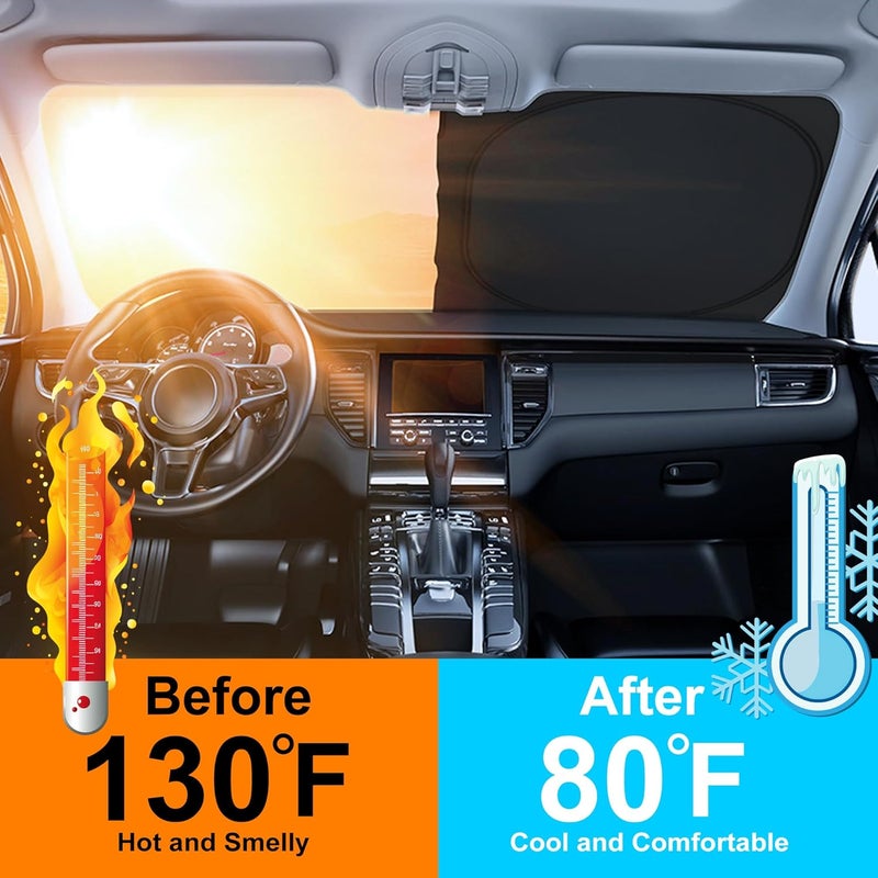 LHFLIVE Windshield Sun Shade Compatible with 2022 2023 2024 2025 2026 Ford Maverick Hybrid XL XLT Lariat Truck Accessories Protect Car from Sun Rays & Heat Damage - Image 4